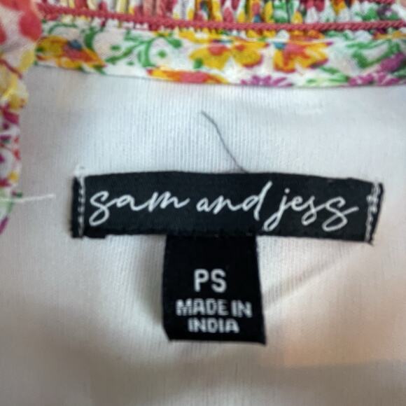 Sam and Jess Dress Petite Small Pastel Tiered Ruffle Smocked Waist Prairie Boho - Picture 3 of 6